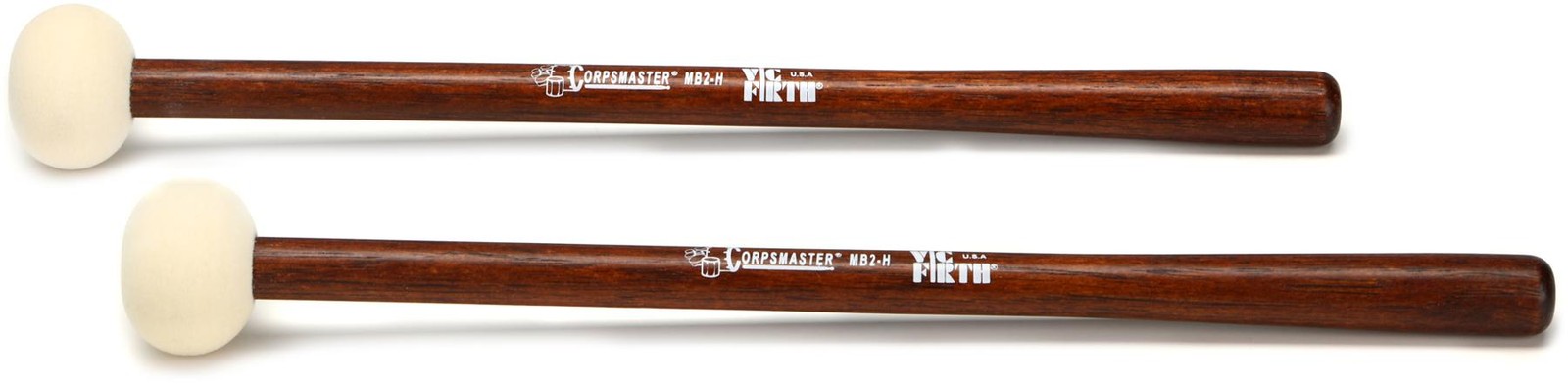 Vic Firth Corpsmaster Bass Drum Mallets - Medium Head - Hard