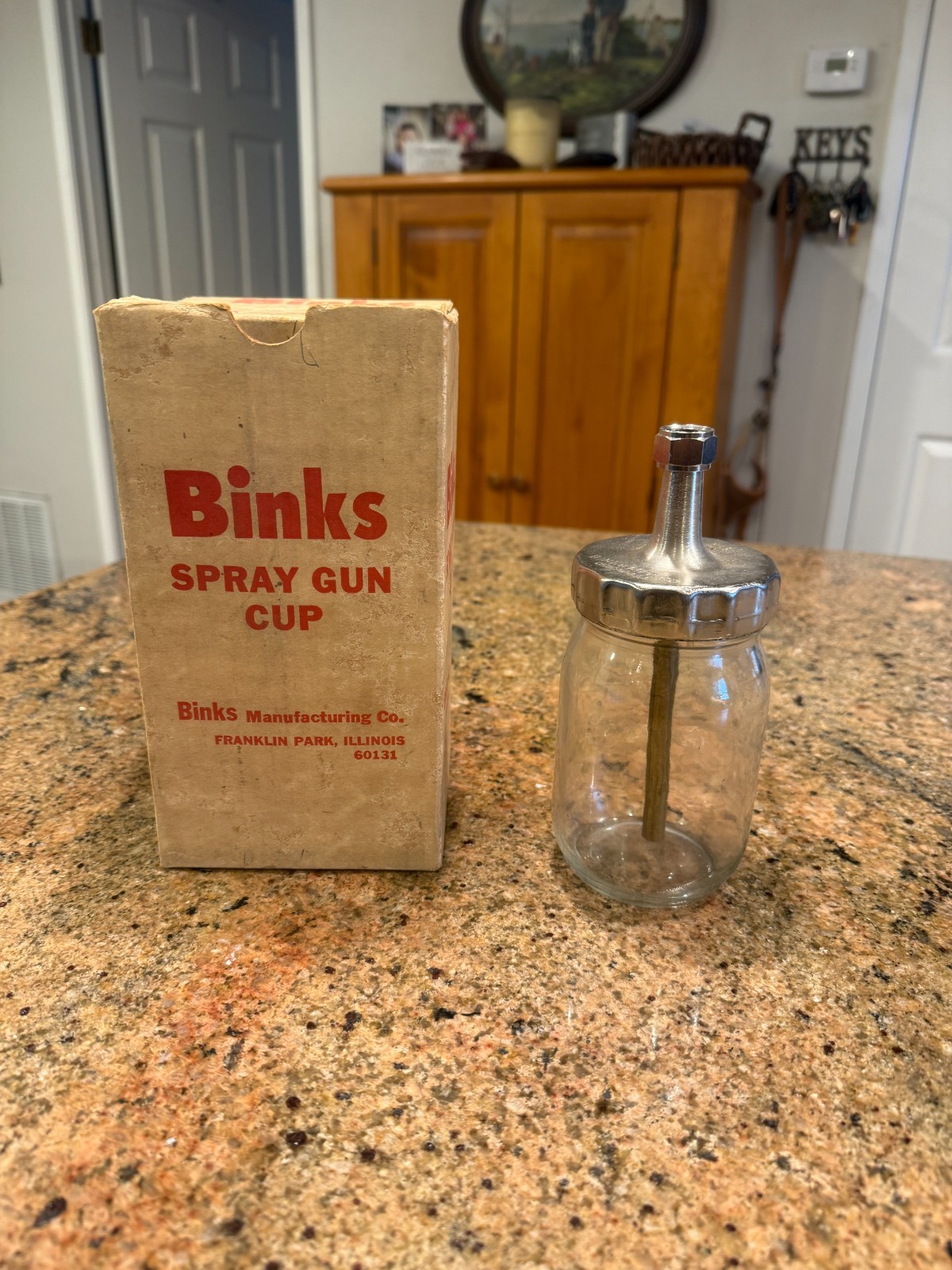 NOS Vintage Binks GLASS  Can Cup 4-548