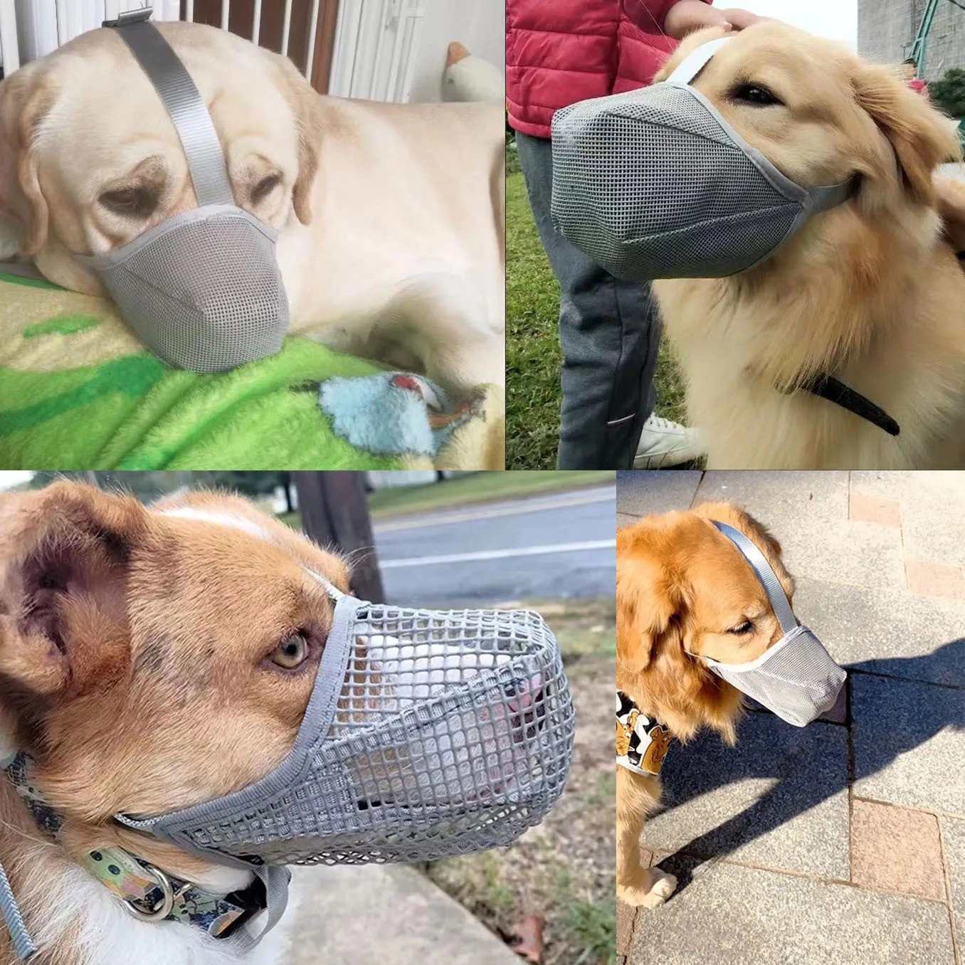 Dog Muzzle for Medium to Large Dogs Soft Nylon Breathable & Adjustable Straps