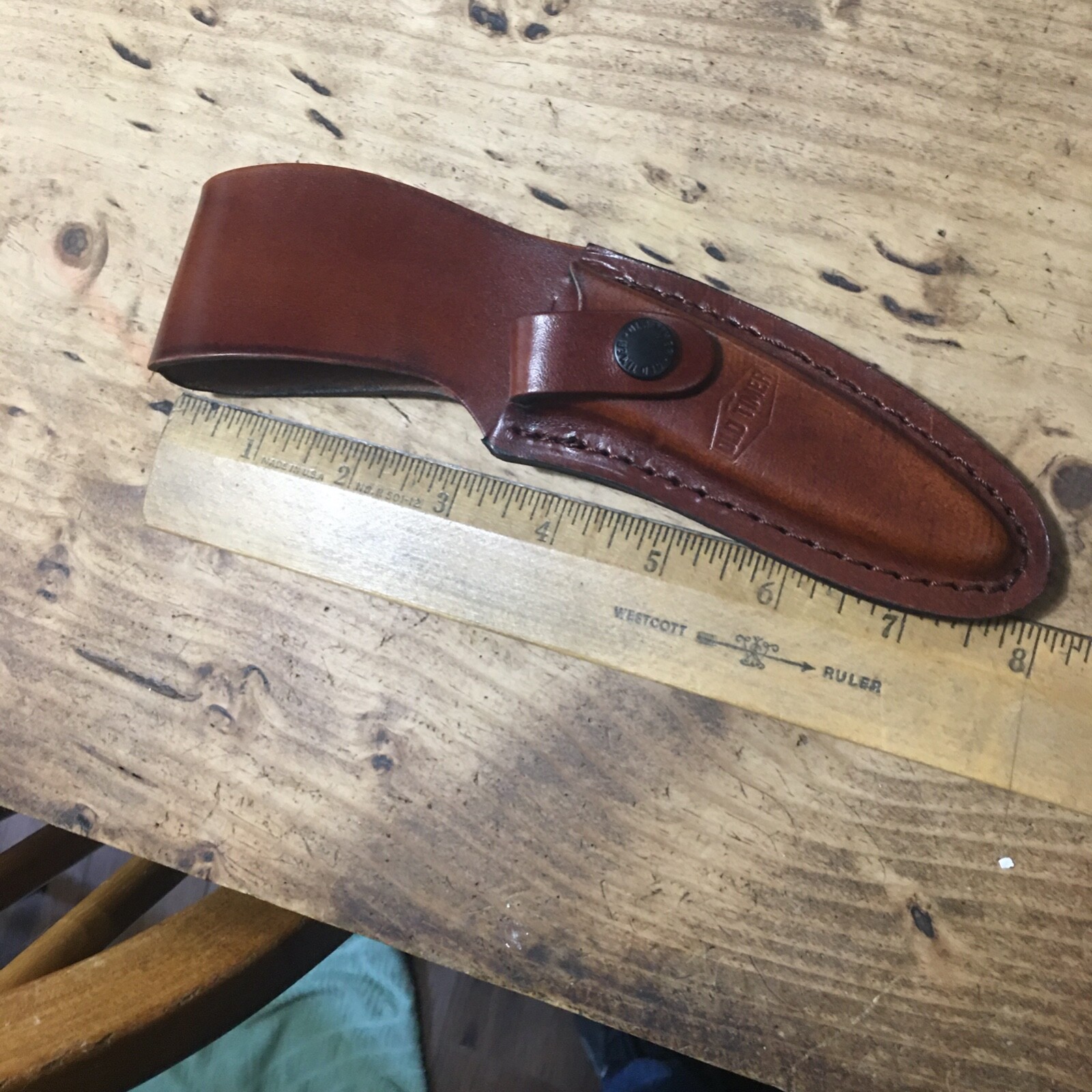 154OT LEATHER SHEATH FOR SCHRADE OLD TIMER SHARP FINGER DROP POINT DIAMOND !