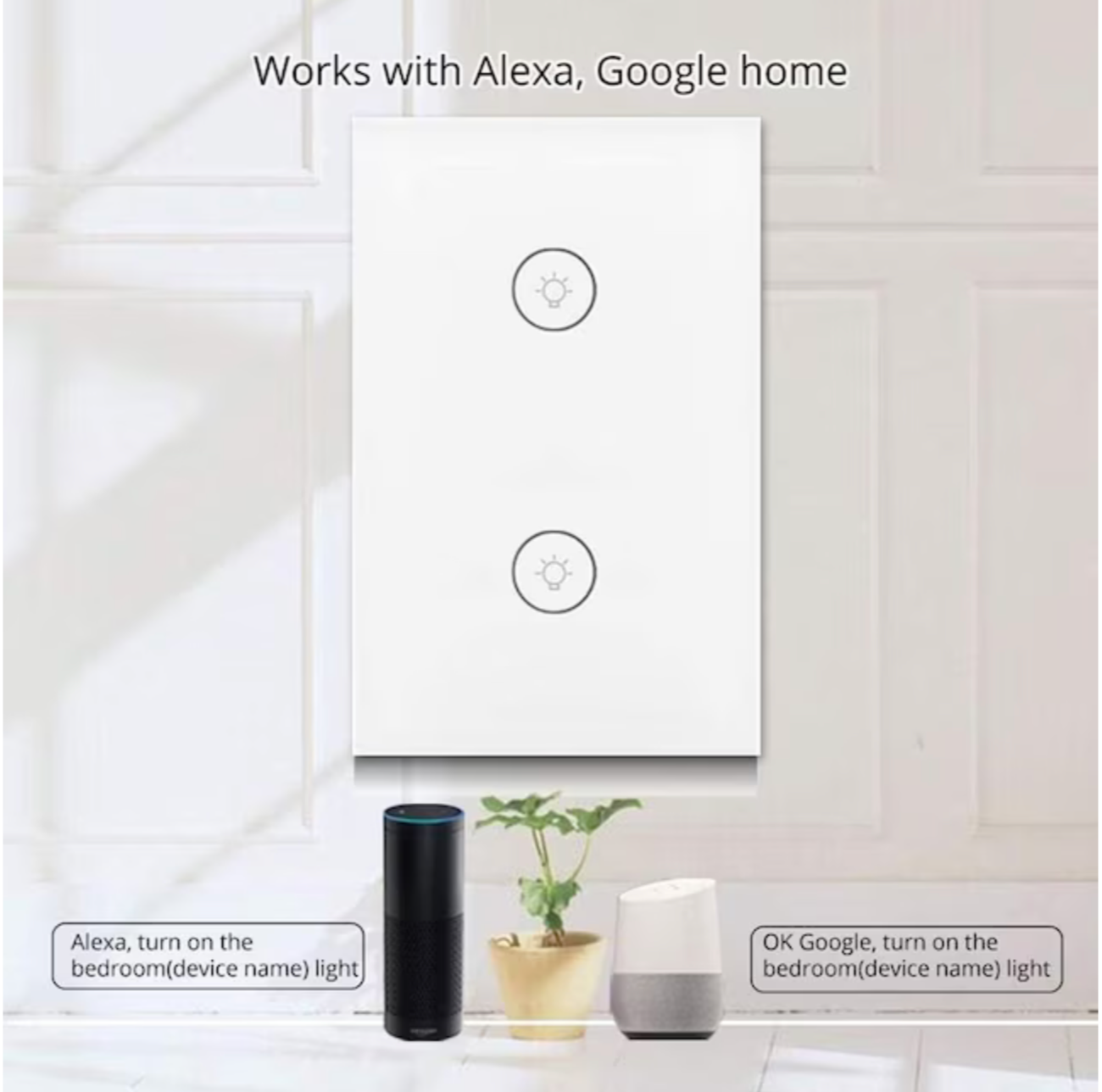 AvatarControls 1-3Gang or Dimmer Smart Wall Switch Touch Glass Panel AlexaGoogle