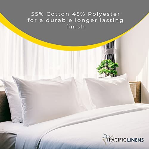 Pacific Linens Pillowcases White 12 Pack T-200 Size