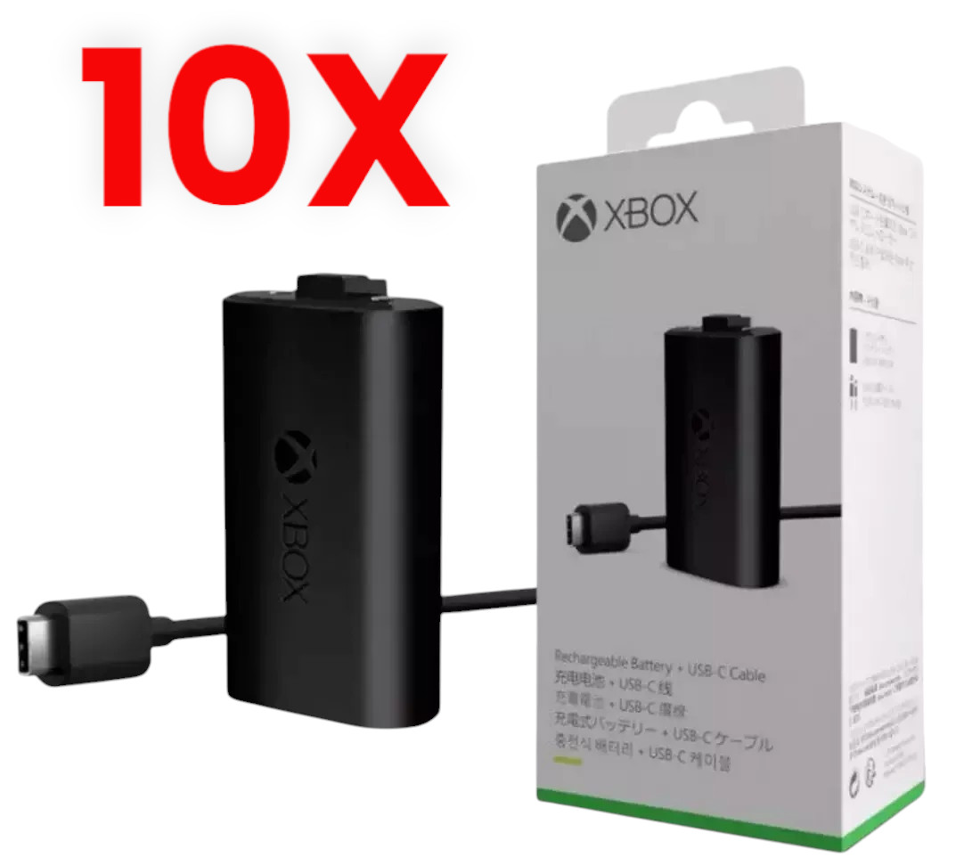 10X Microsoft Xbox Play & Charge Rechargeable Controller USB-C Cable Kit Series