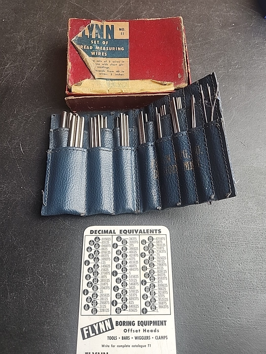 Vintage Flynn Boring Tool Co. #11 Thread Measuring Wire Set