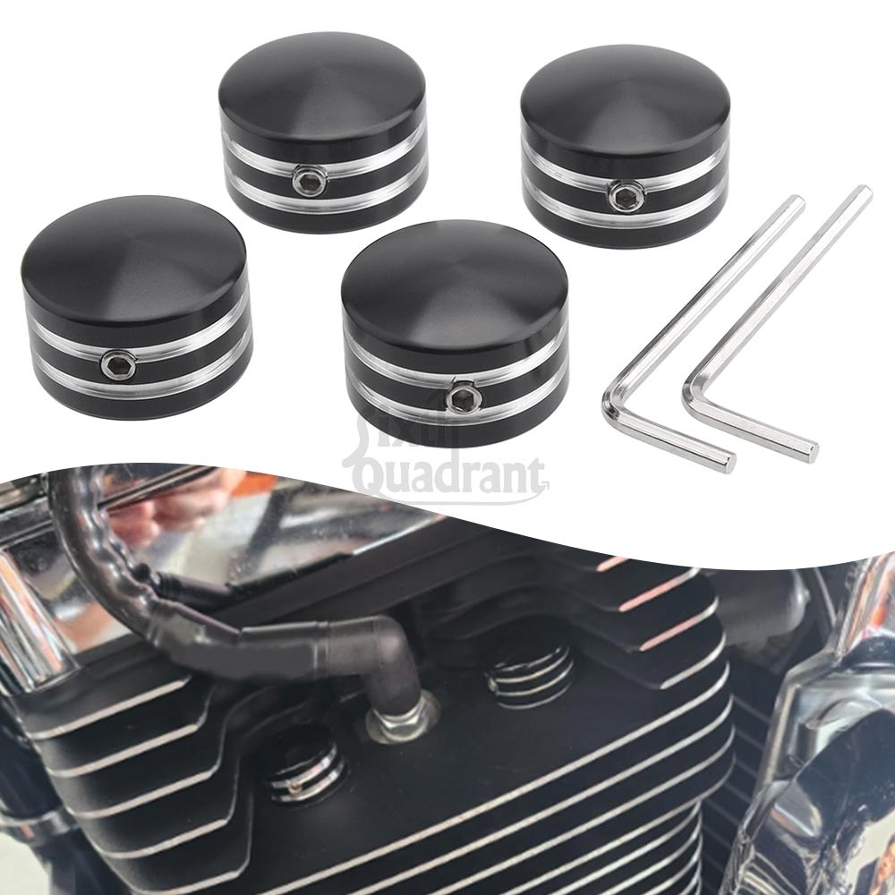4× Head Bolt Covers Fit For Harley Sportster XL Twin Cam Big Twin 1340 Evo Model