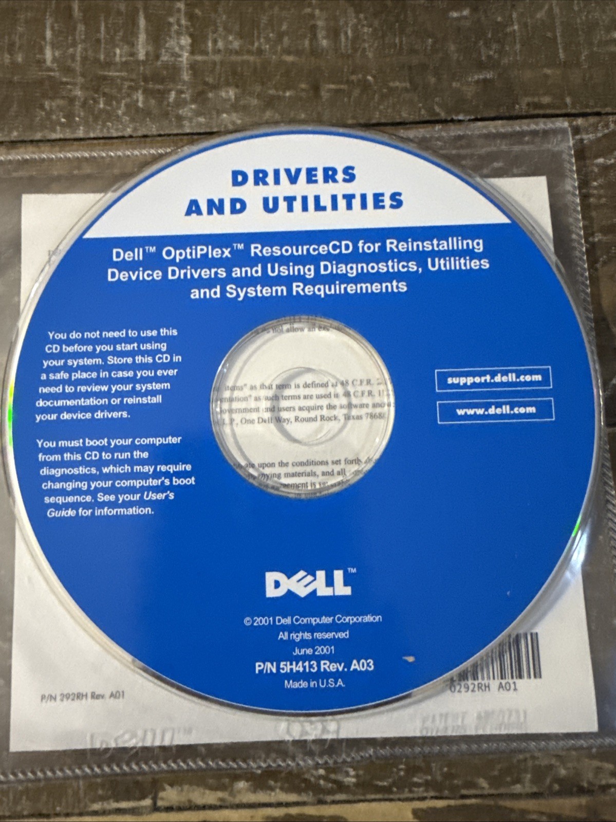 Dell Drivers & Utilities OptiPlex ResourceCD Software PC Cd Rom