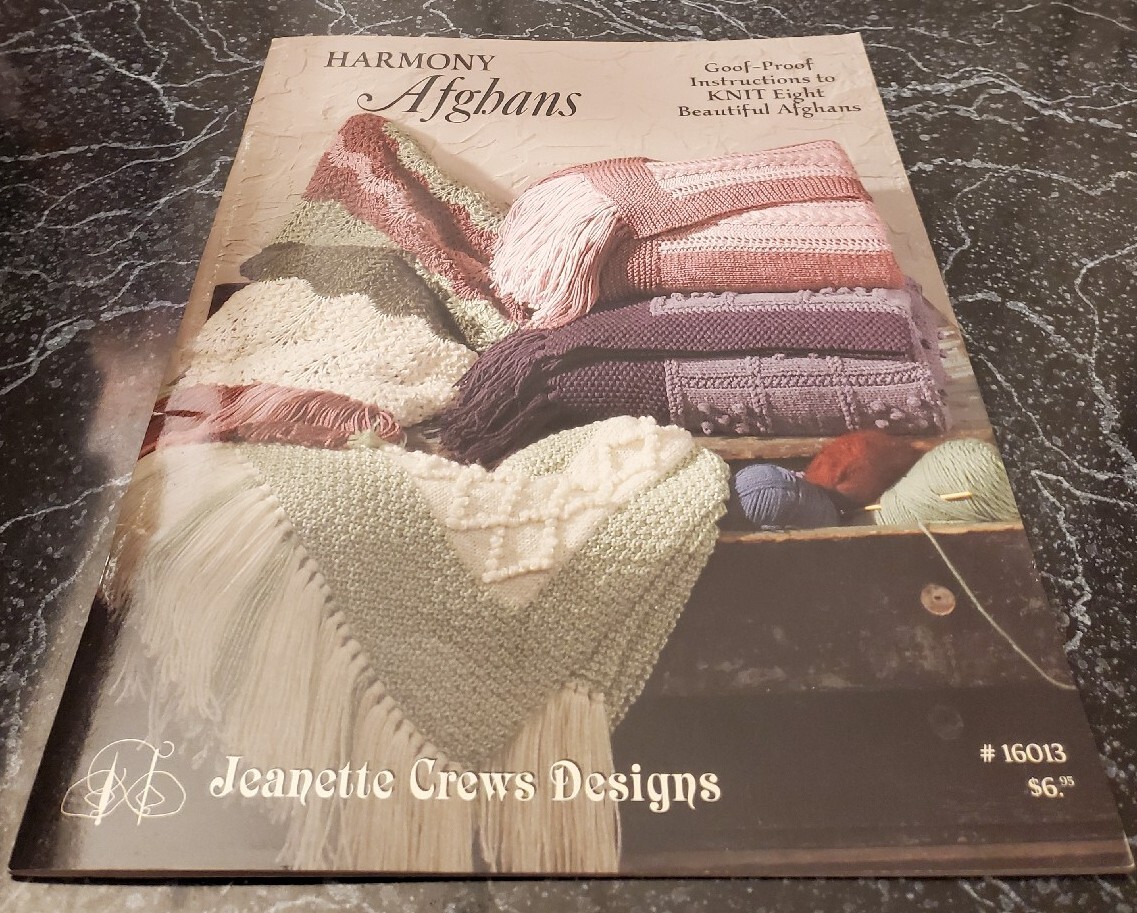 BK7 JCD 2001, HARMONY AFGHANS KNIT PATTERN LEAFLET