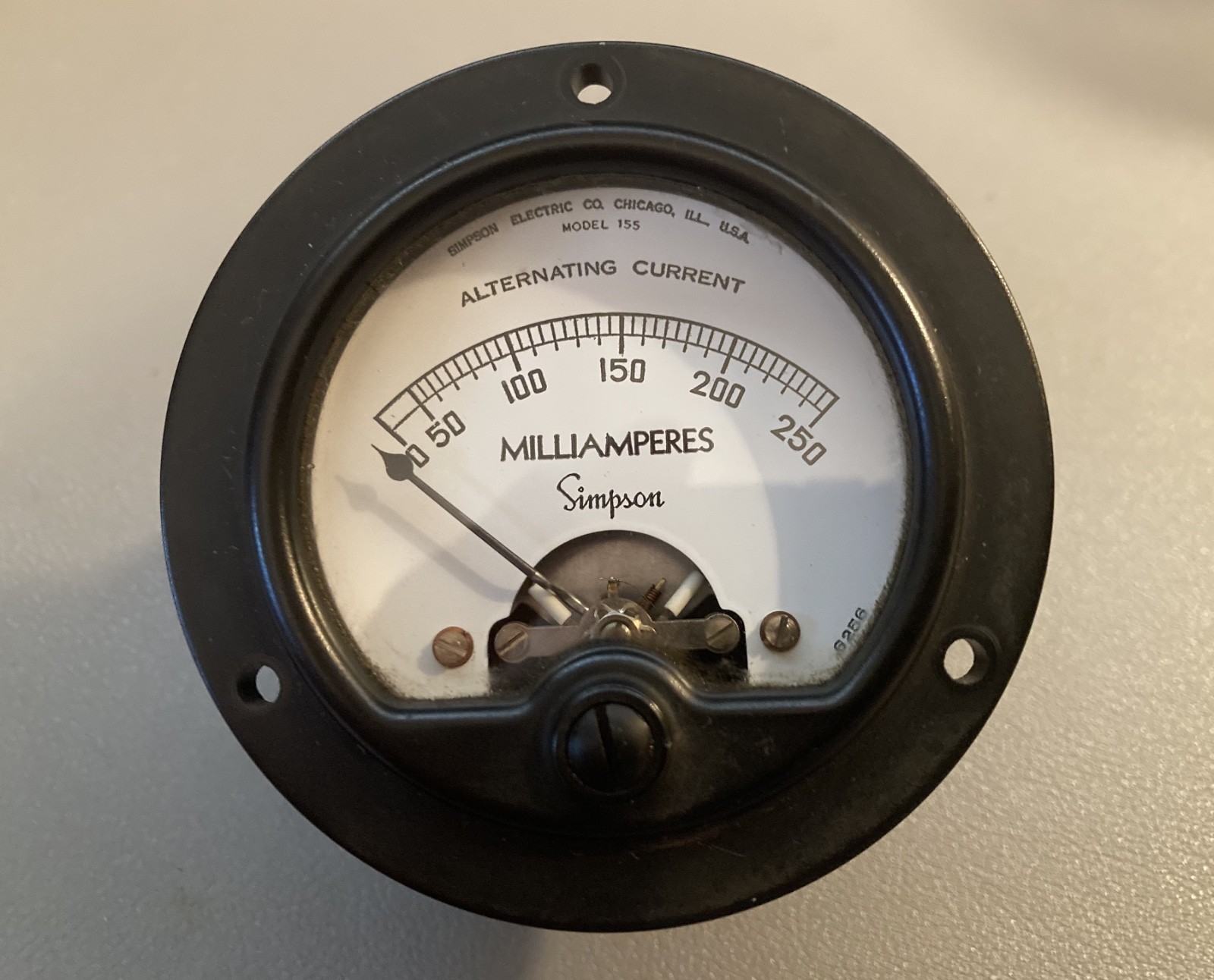 Simpson Electrical Model 155 AC Ammeter (milliamps) - vintage - Chicago, USA