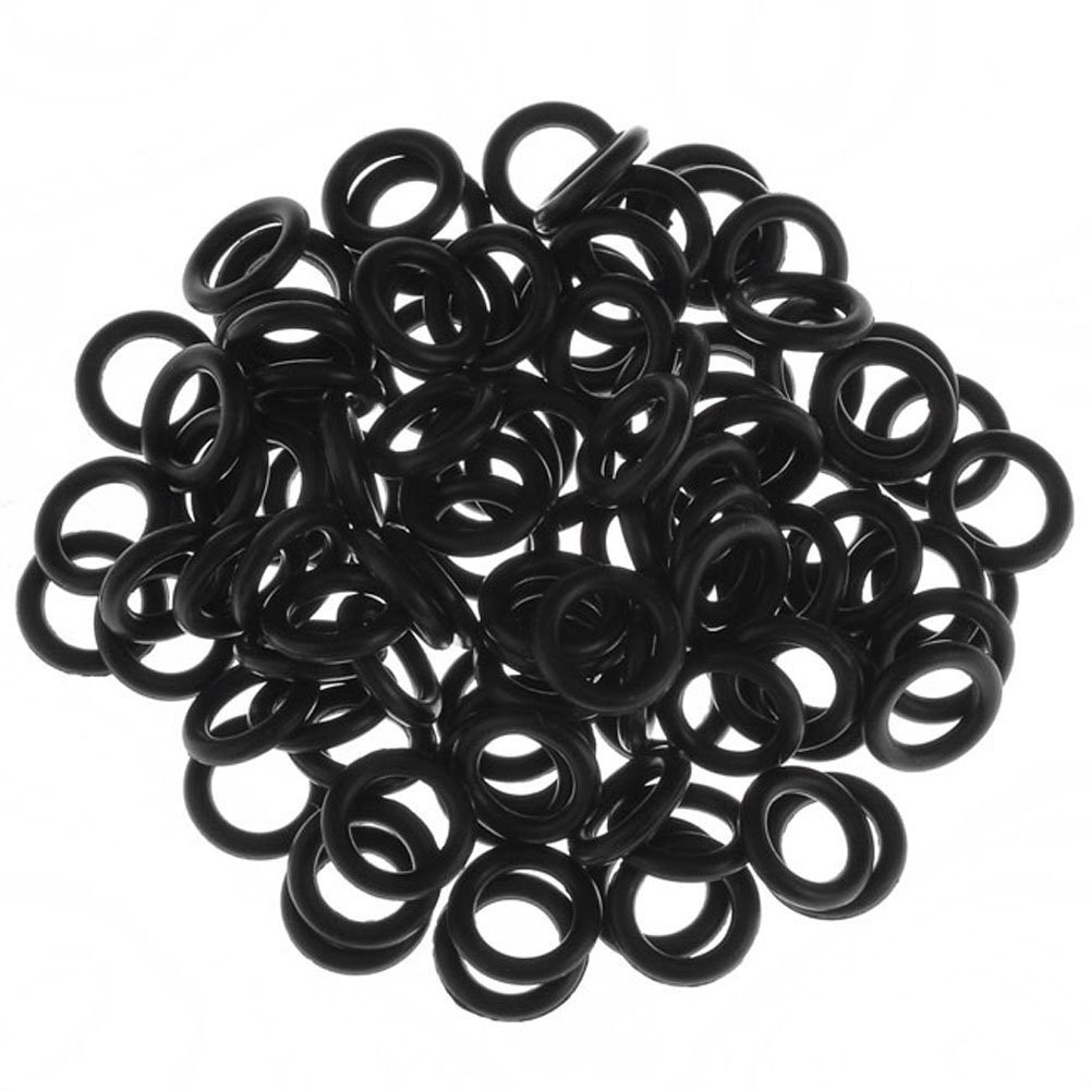 100pcs Black O-Ring for Ear Piercing Gauge Kit 14G 12G 10G 8G 6G 4G 2G 0G 00G...