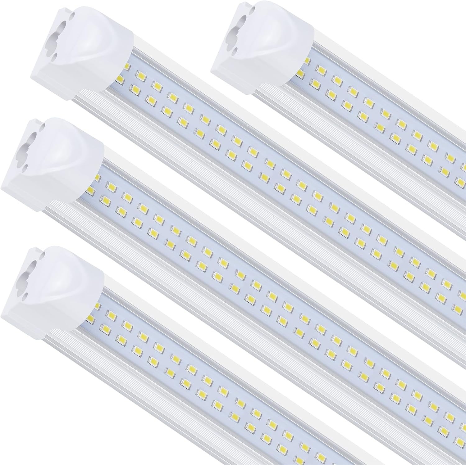 4 Pack 2FT LED Tube Shop Light Fixture T8 Integrated 20W V-Shape 2500LM 6000K