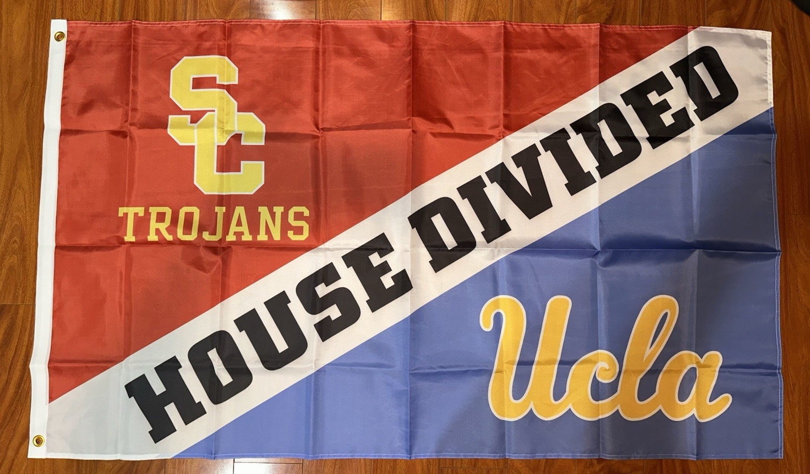 USC Trojans UCLA Bruins House Divided Rivalry Flag Banner 3x5FT  Fan Gift Teams