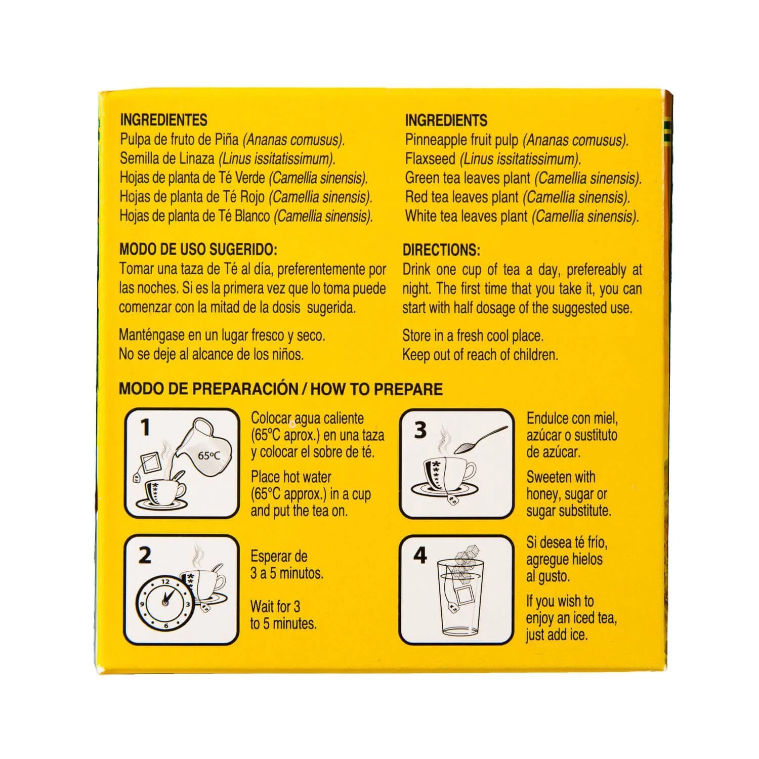 4 Pack Te Pinalim GN+Vida Tea Piñalim Pineapple Exp 2026 Up