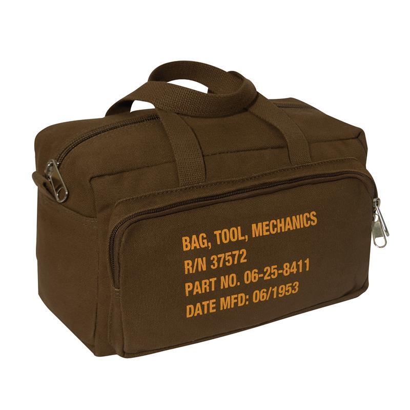 US Army Canvas GI Type Mechanics Tool Bag Combat Bag Stencil Earth Brown USMC