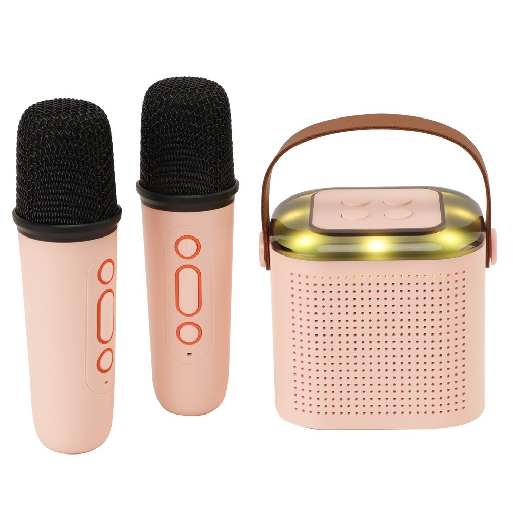 Bluetooth Portable Karaoke Machine Speaker Kids 2 Microphones