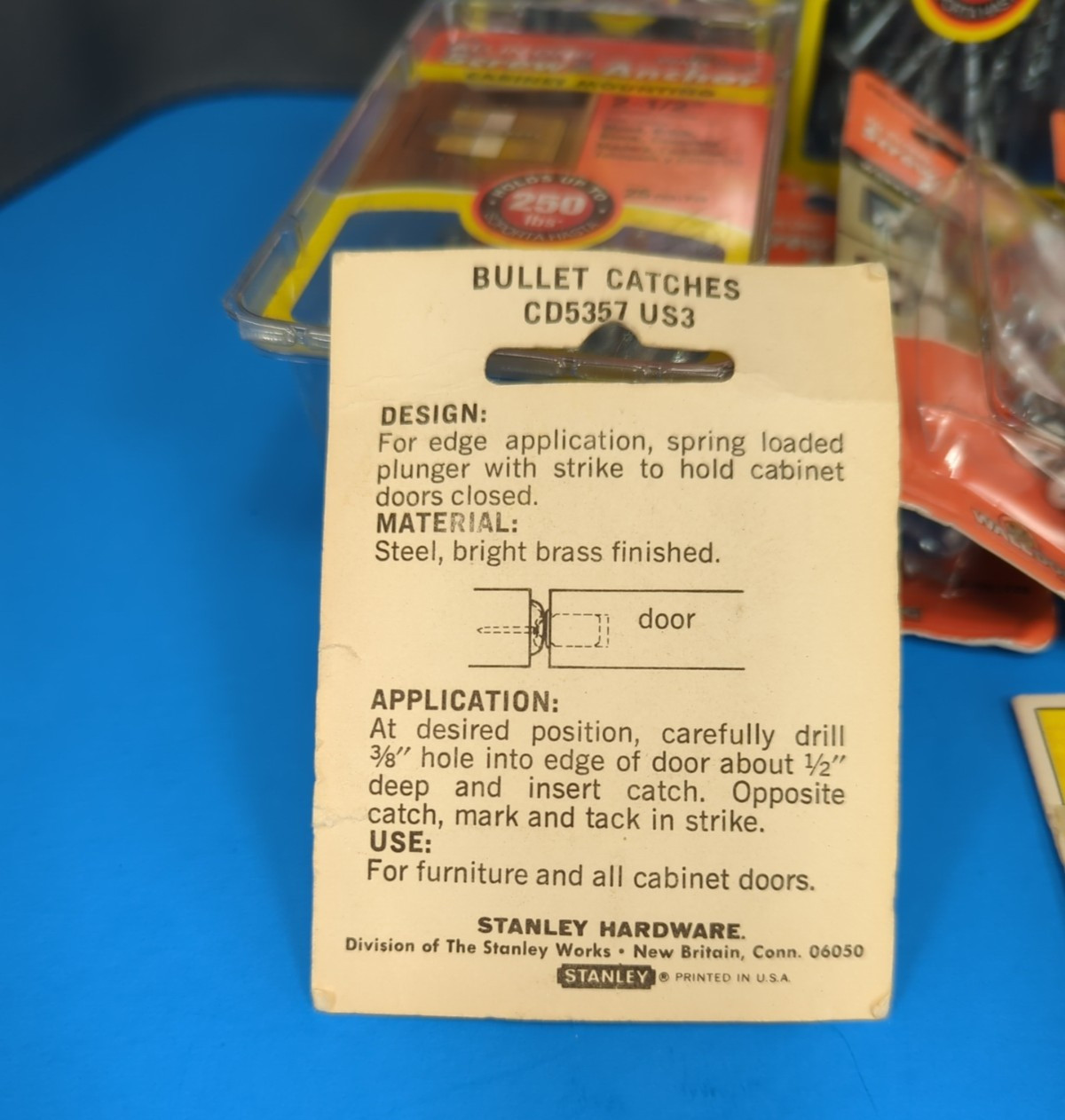 LOT of Cabinet Mounting Screw & Anchor Sets by Hillman Stanley Bullet Catches