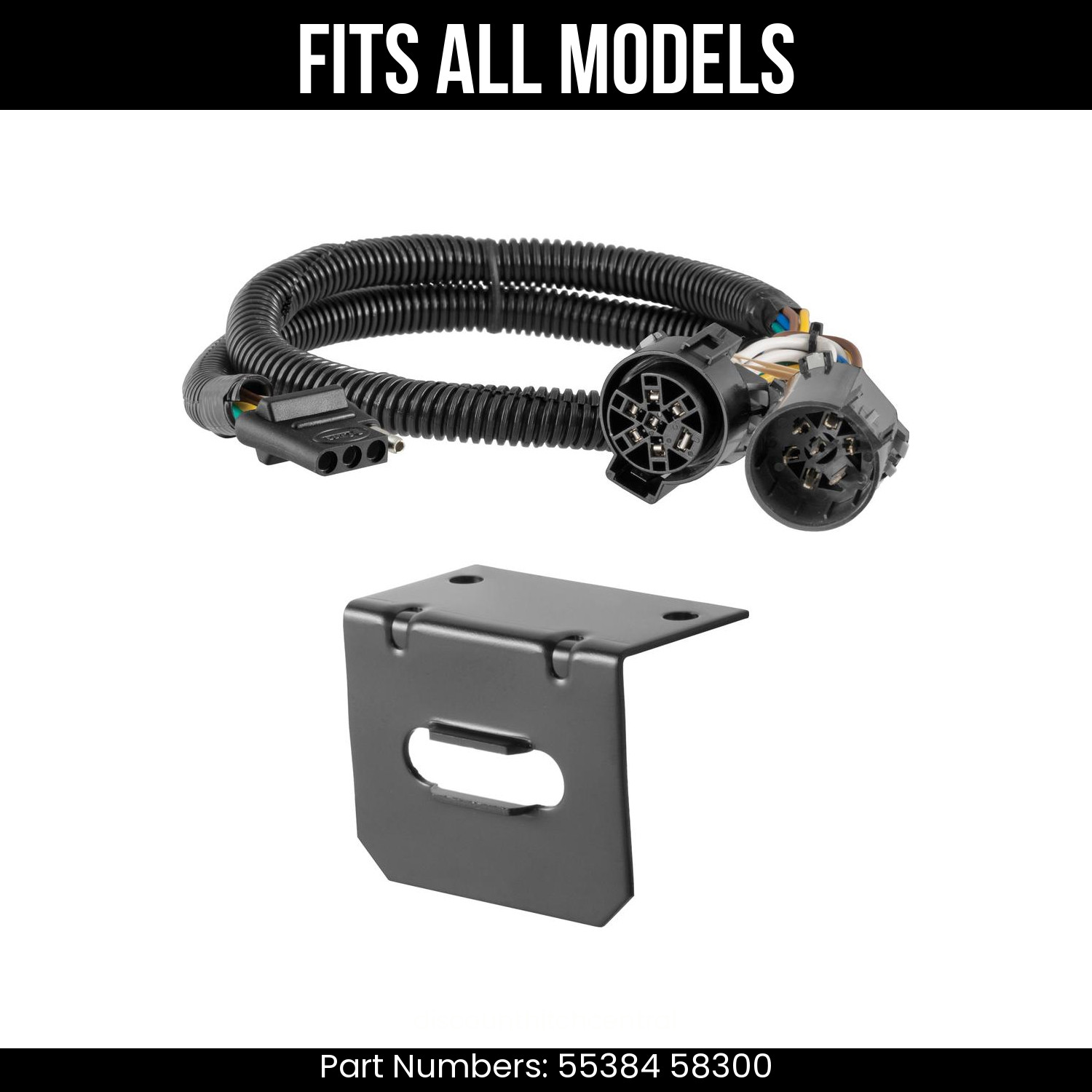 For 14-18 GMC Sierra 1500 4 Pin Trailer Wire Plug & Bracket Fits All Models Curt