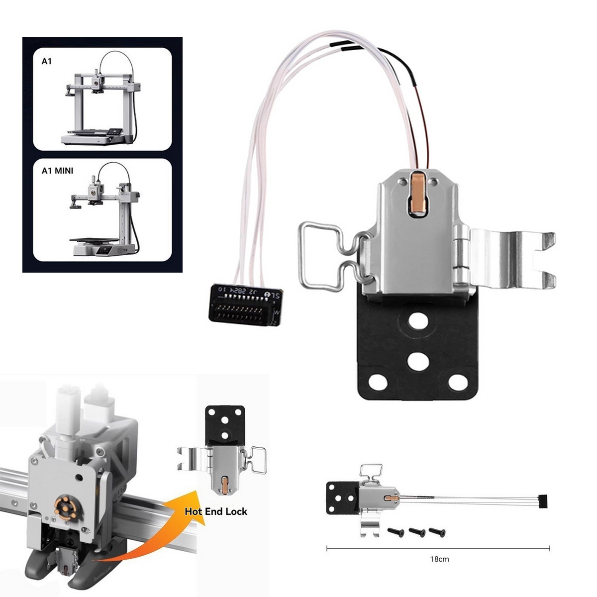 Hotend Heating Assembly Kit For A1/A1 Mini 3D Printer Hotend Heating Component