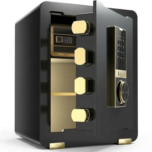 1.4 Cuft Home Safe Box w/ Hidden Compartment Digital Keypad Dual Alarm Black