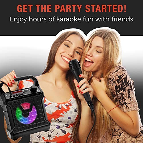 Karaoke Machine Bluetooth Speaker with Microphone Portable Wireless Party LED