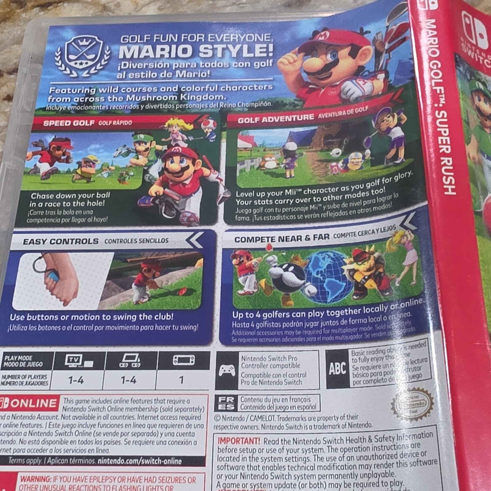 Nintendo Mario Golf: Super Rush Nintendo Switch Empty Original Cartridge Case