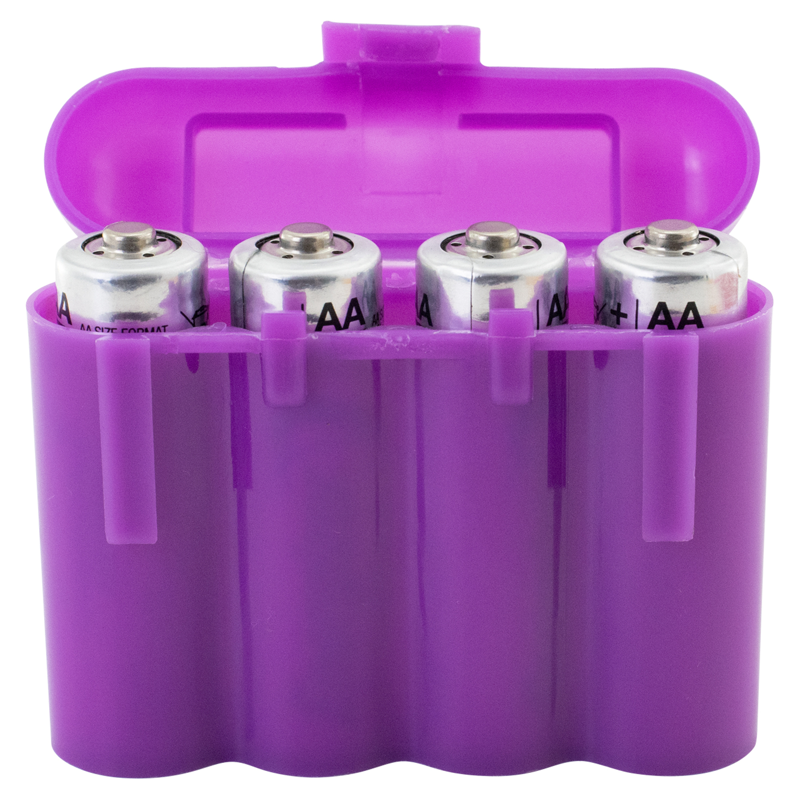 Two (2) EBC Battery AA AAA Purple Plastic Battery Storage Case Holder Box