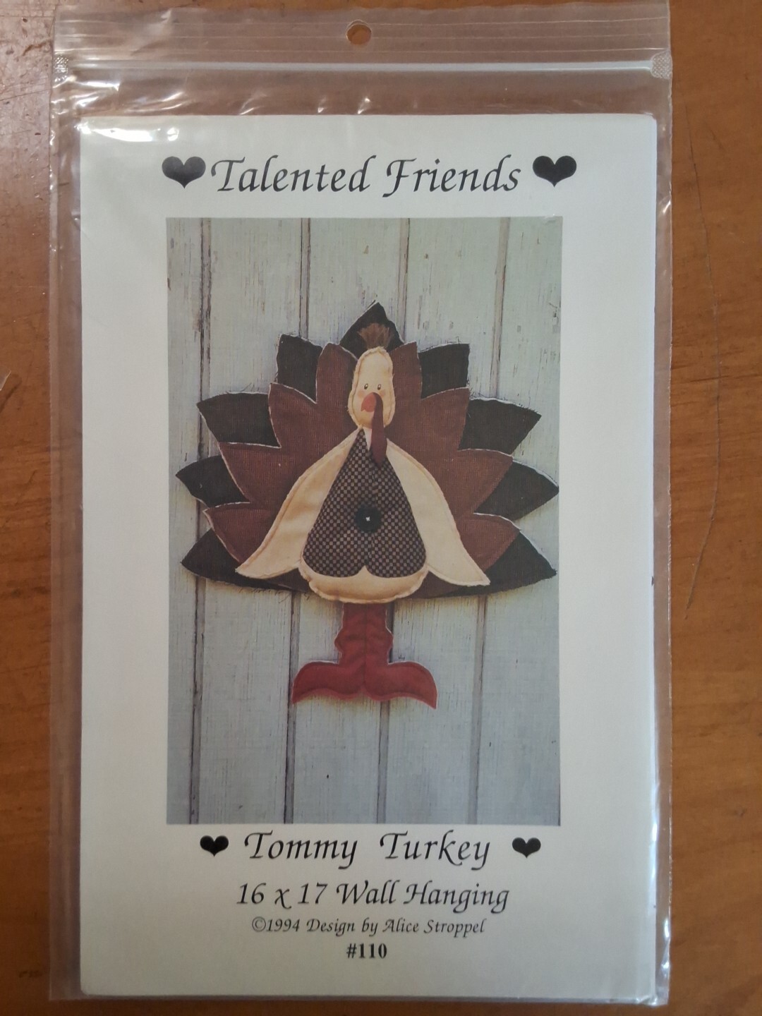 Tommy Turkey 16x17 Wall Hanging #110 Quilt Craft Fall Autumn 1994 NEW Art
