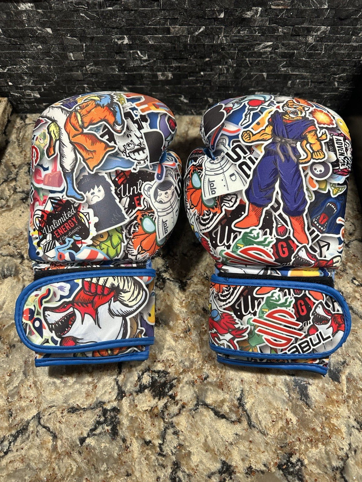 Sanabul Sticker Bomb Boxing Gloves Adult 12 Oz Artwork Animal Fighters MMA Spar