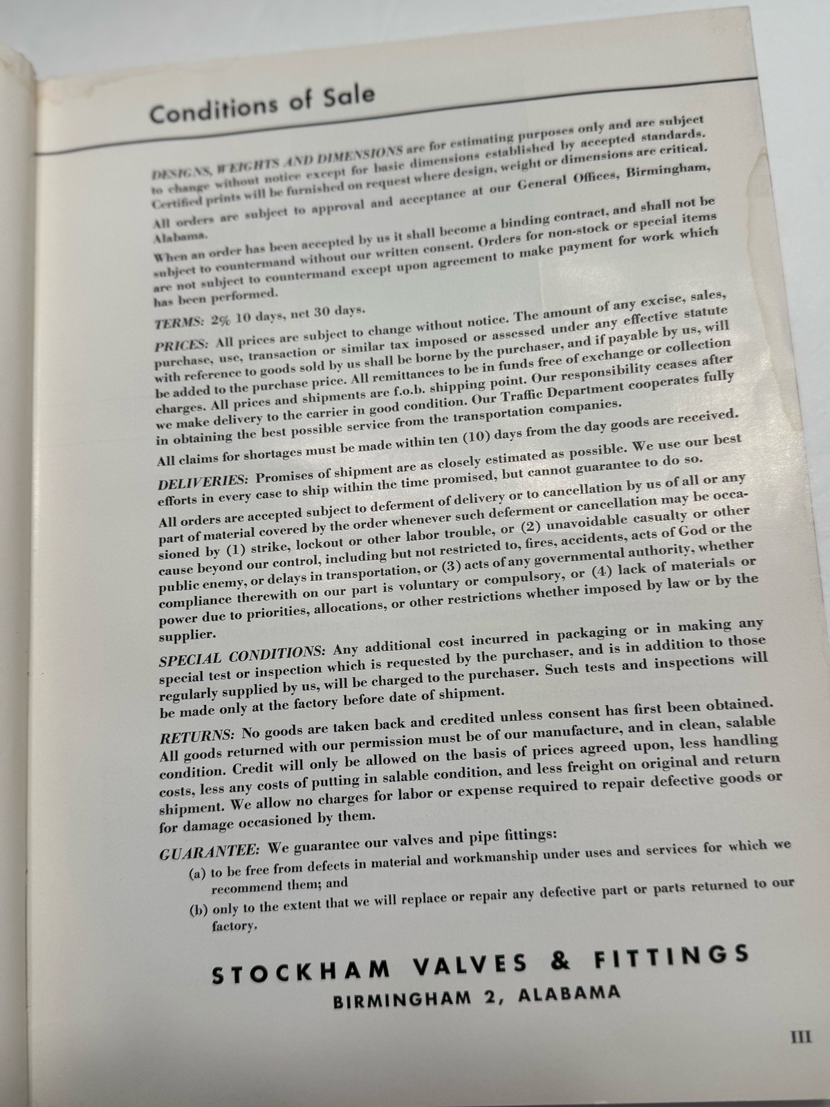 STOCKHAM VALVES AND FITTINGS Wedgeplug Valves Catalog 57 Birmingham Alabama 1959