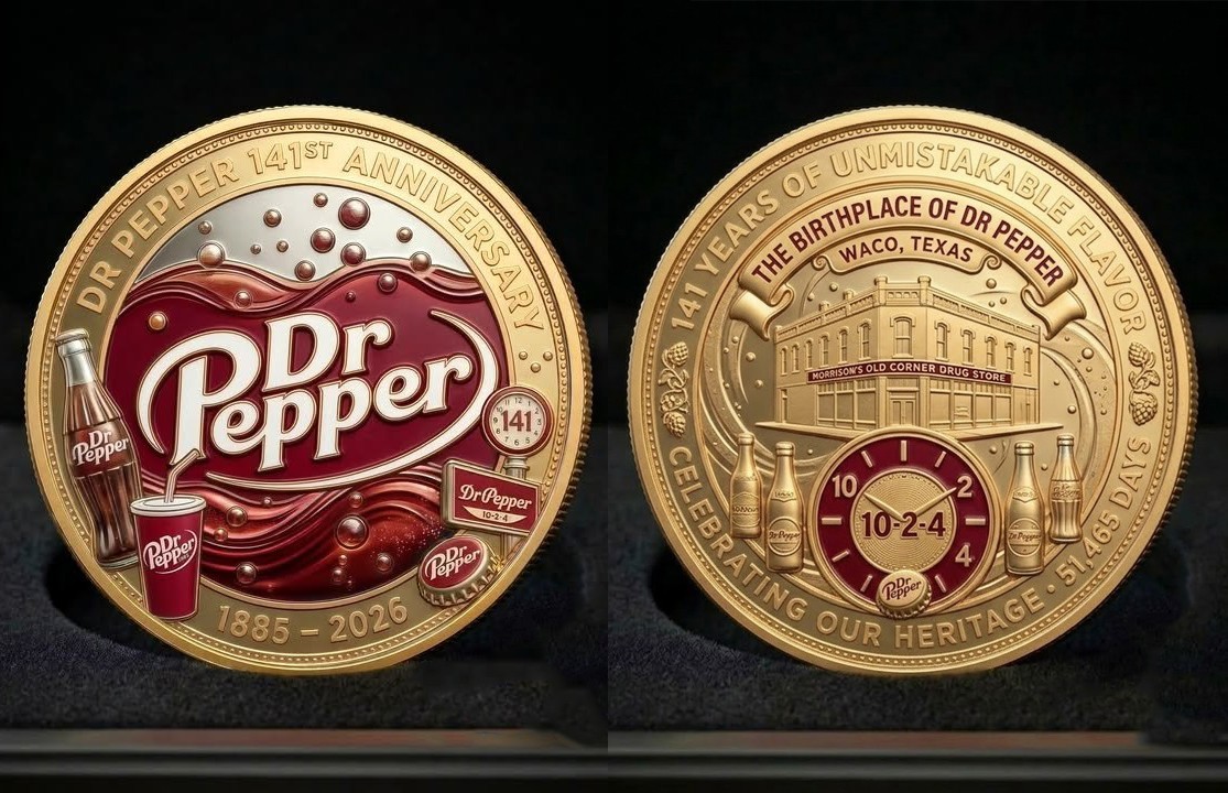New Dr Pepper 141st Anniversary 1885-2026 Commemorative  Coin TB324