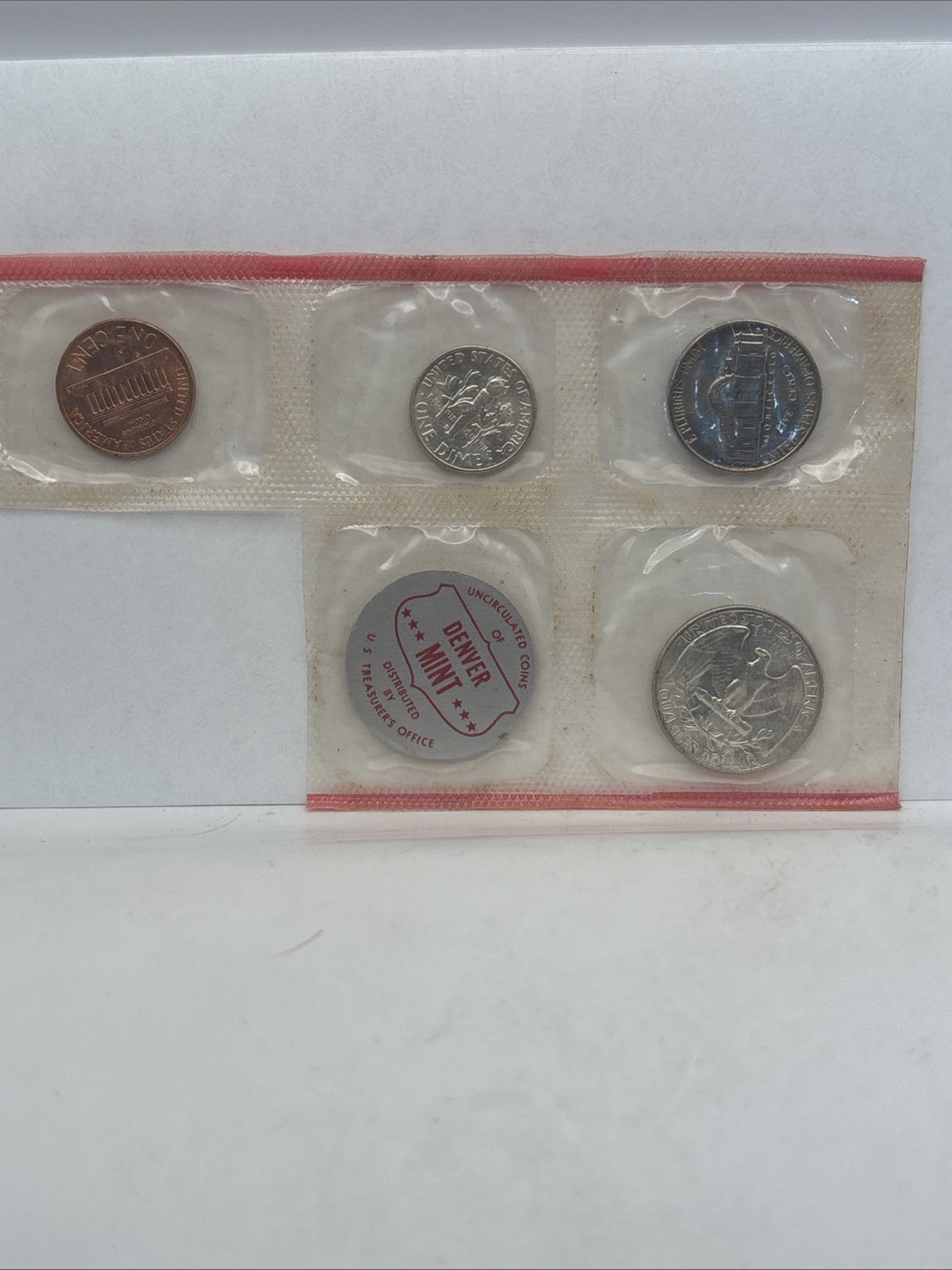 1959 Denver Mint UNCIRCULATED Set Missing Half - 90% silver quarter & dime