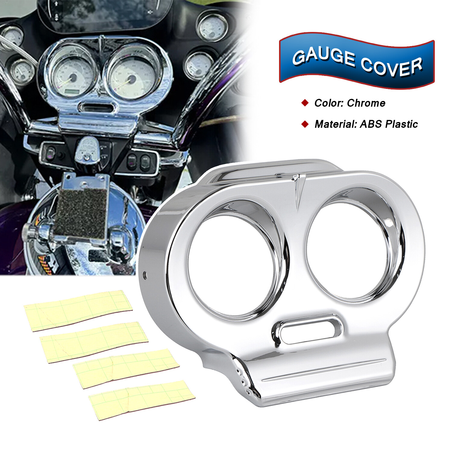 Top Gauge Cover Nacelle Housing Fairing Chrome For Harley Road Glide FLTR FLTRX
