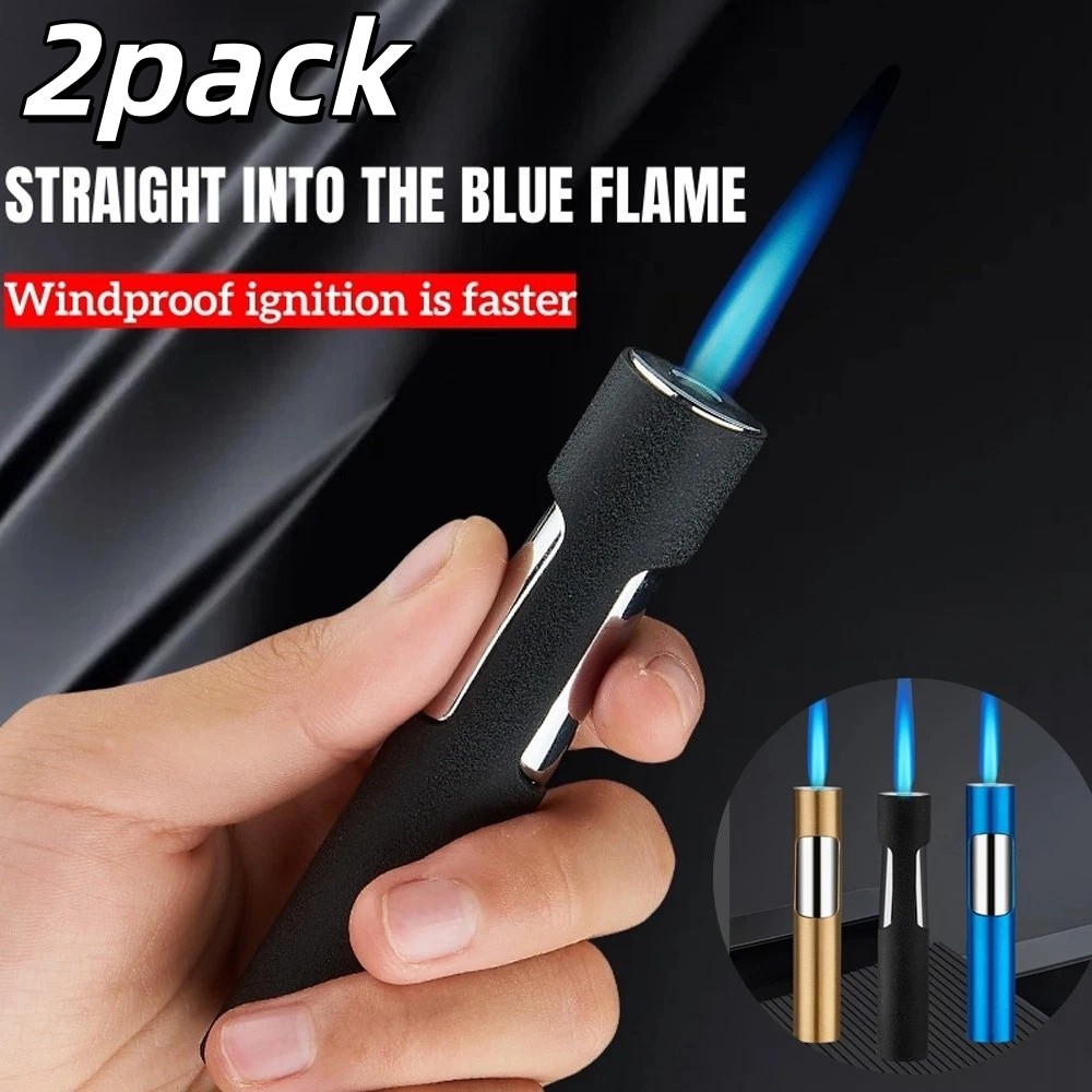 2Pack Lighter Butane Refill Fuel Windproof Push Lighter Refillable Adjustable