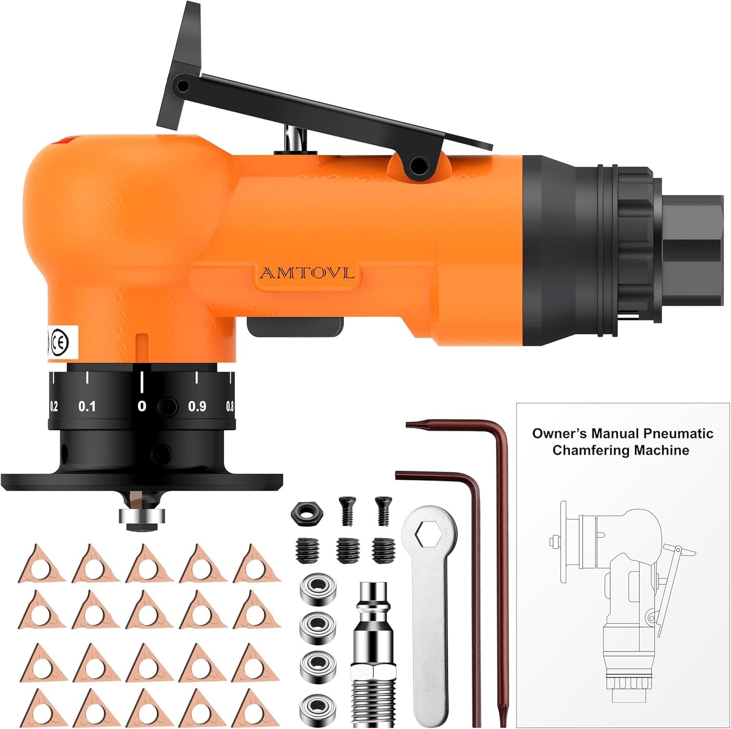Air Chamfer Tool with Adjustable Depth - 1/4 Inch Inlet for Diverse Applications