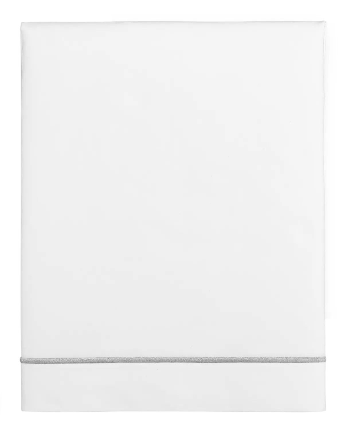 Hotel Collection Italian Percale Cotton Full Flat Sheet White/Silver - NWT $160