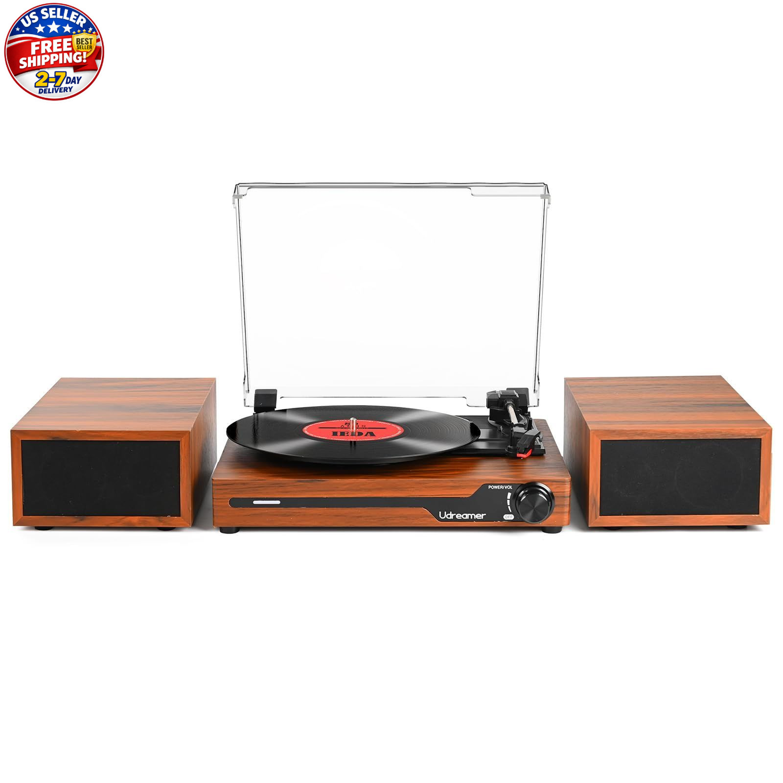 Vinyl Record Player with Speakers,Bluetooth Portable Turntable for Vinyl Reco...