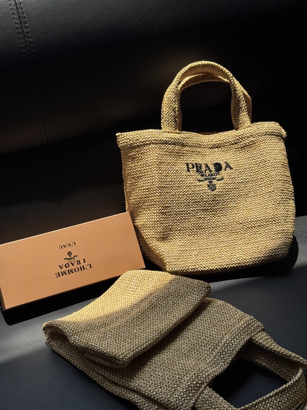 Tote Bag Lunch Bag Limited Rattan Beige 30*15*22cm