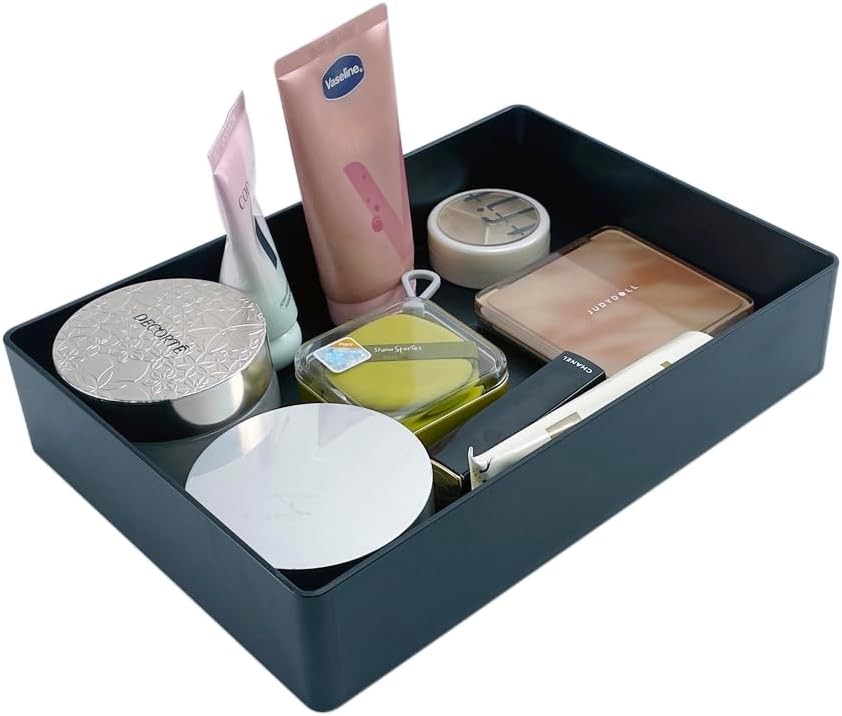 Rectangular Plastic Desk Organizer W/ Storage Trays Accessory Tray Office
