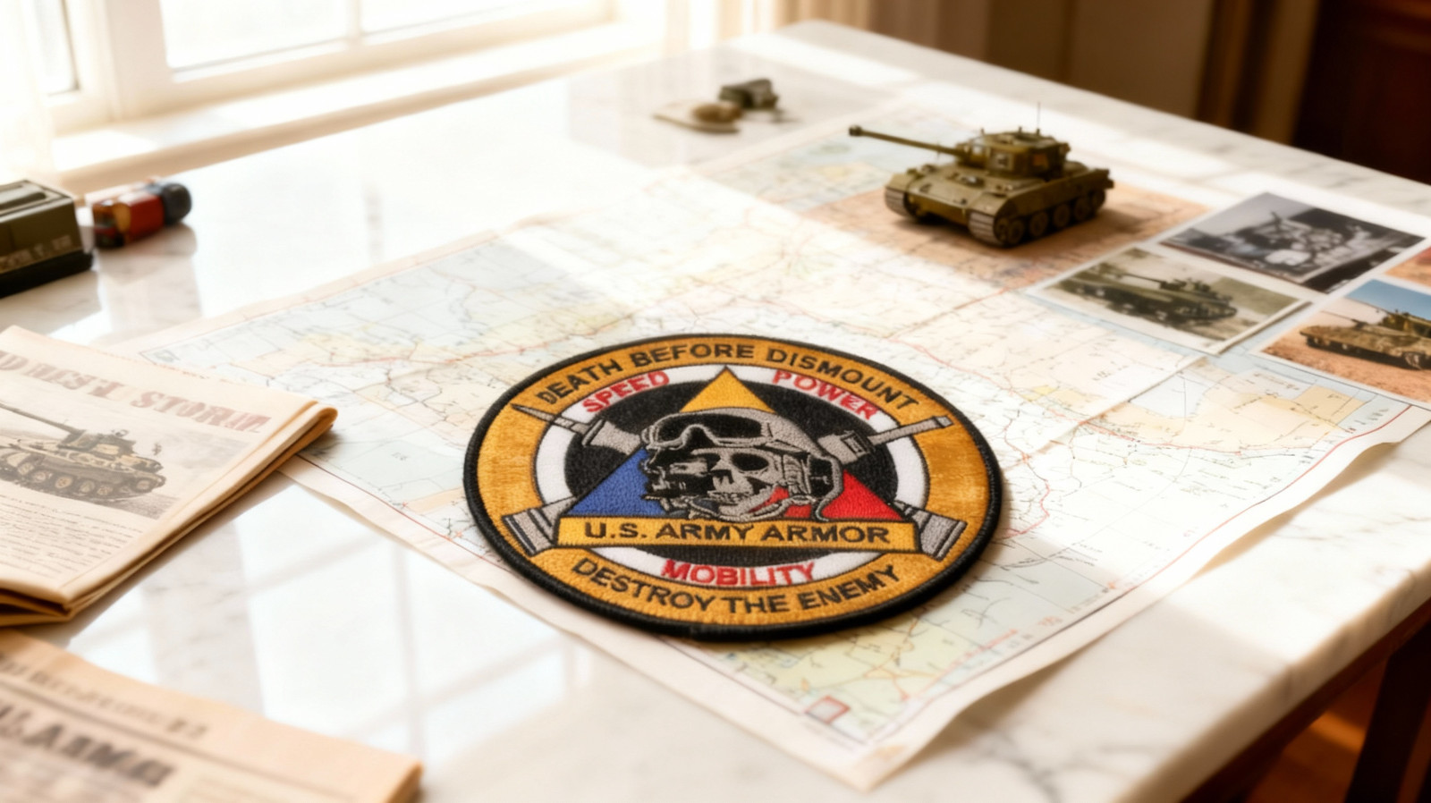 US Army Armor - (Tanker) Embroidered patch - 5" diameter with wax backing - New