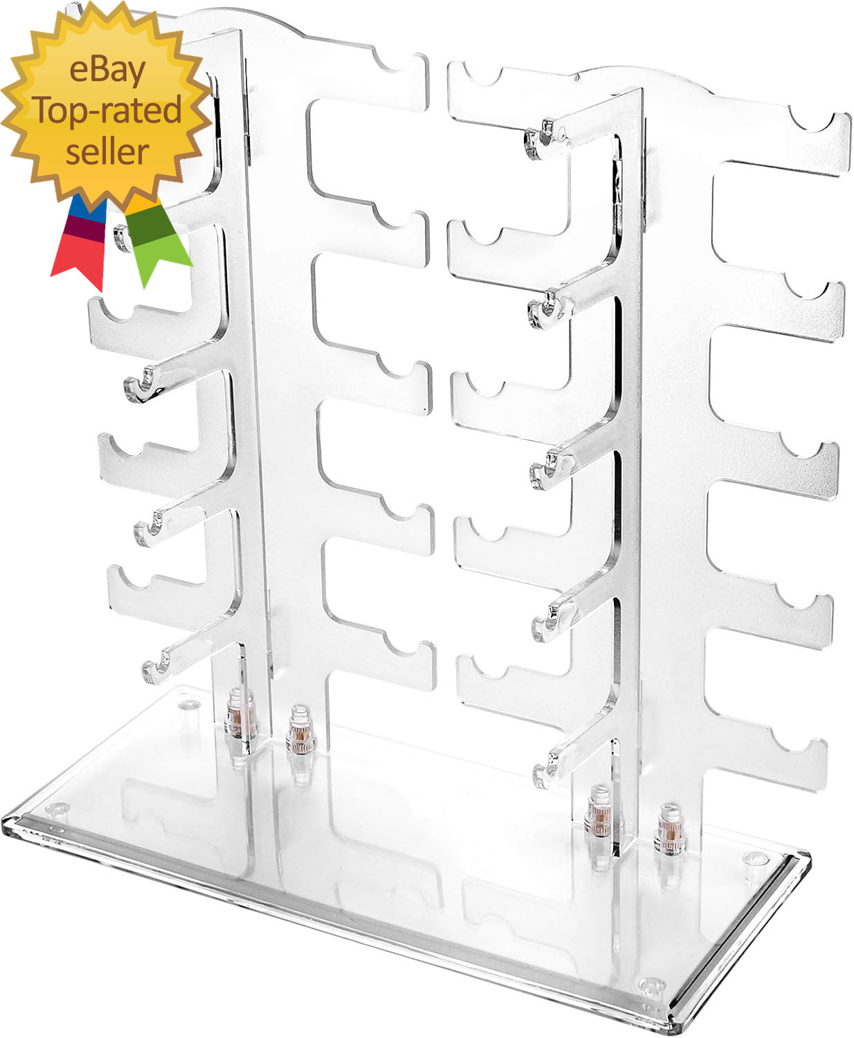 2 Row Sunglasses Rack Holder Glasses Display Stand Transparent