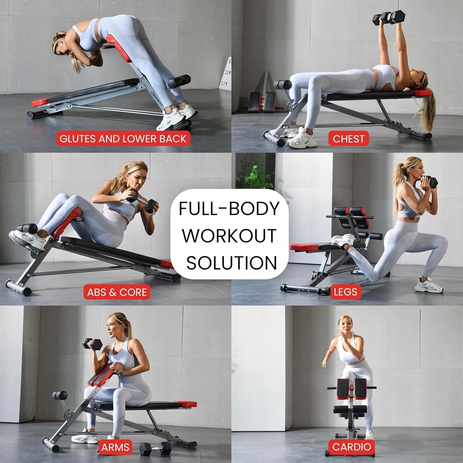 Multi-Functional Weight Bench for Full All-in-One Body Workout – Adjustable W...