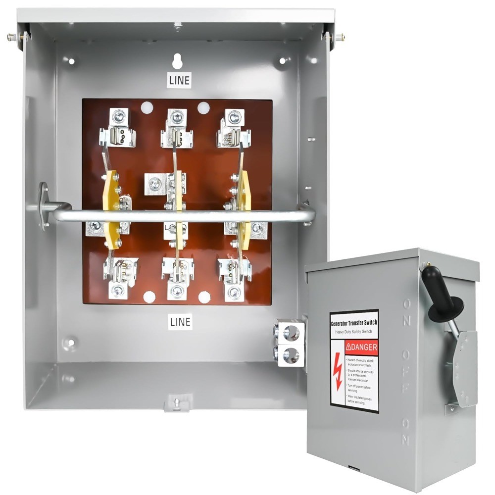 Manual Transfer Switch 200-Amp 3-Pole 120V/240V 48000-Watt Generator Switch for