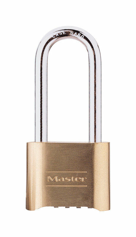 MASTER LOCK 175DLH - COMBINATION PADLOCK LONG SHACKLE - RESETTABLE COMBO - BRASS