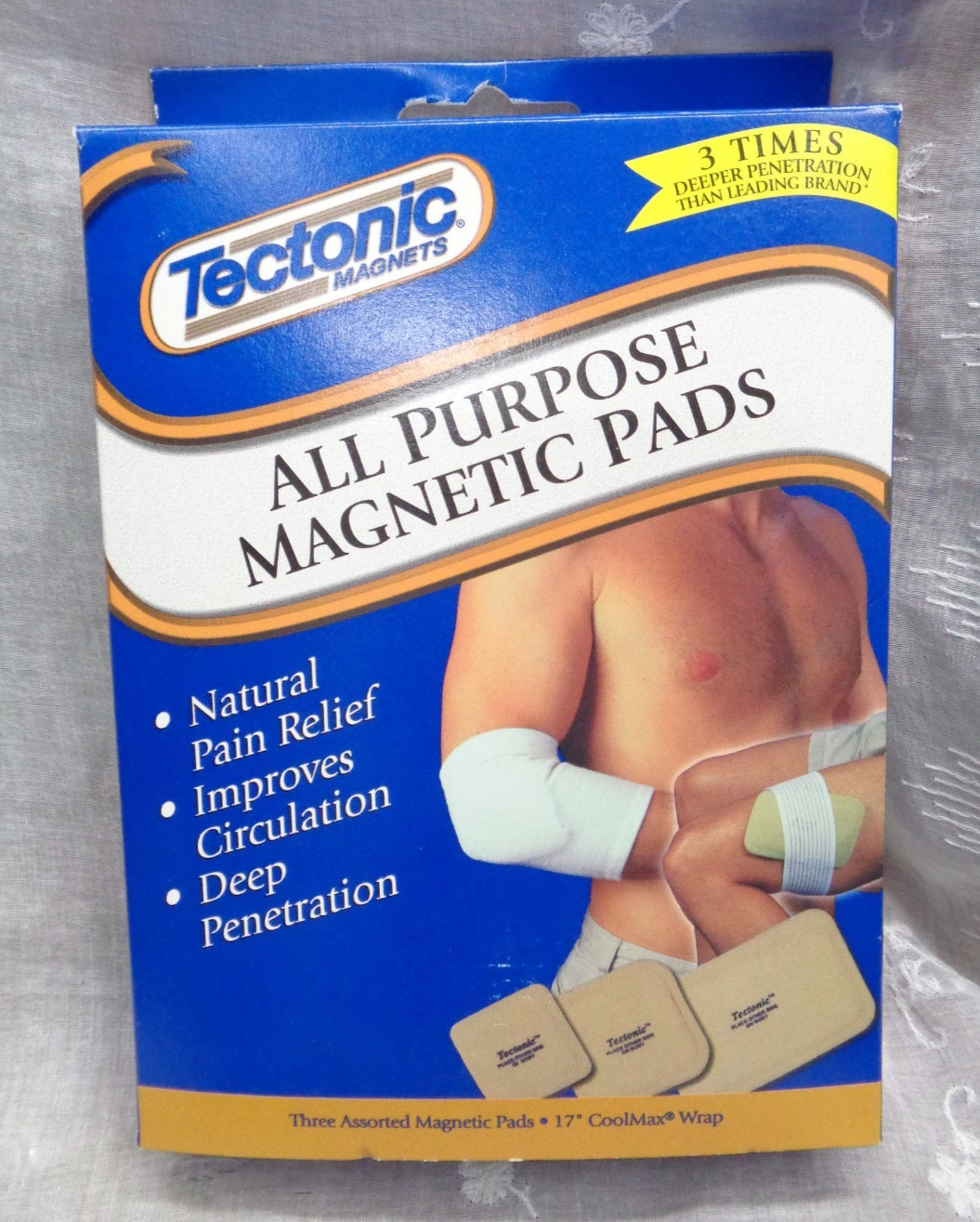 TECTONIC Magnets ALL PURPOSE MAGNETIC PADS 3-Asst Pads ~ 2000 copyright NOS