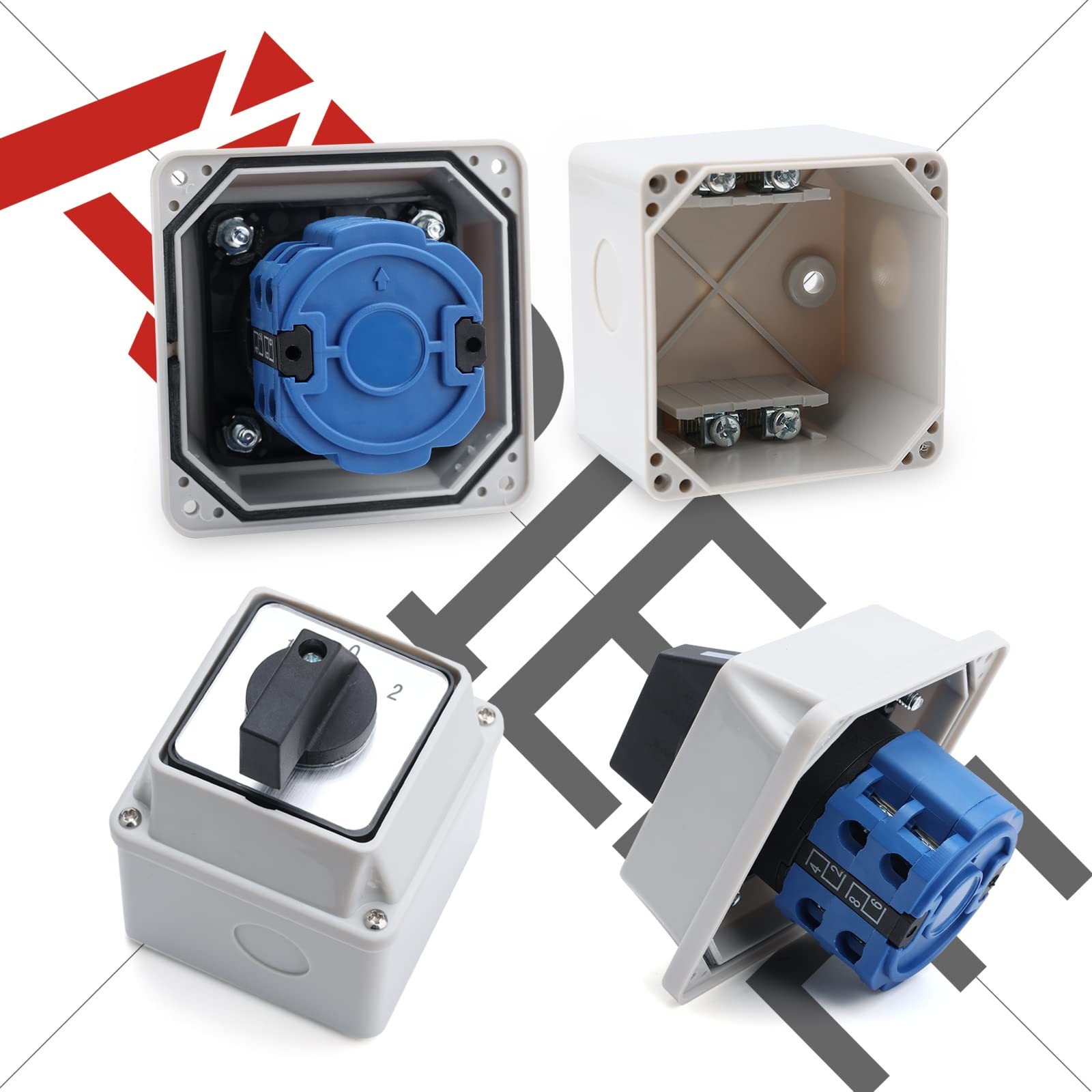 APIELE Changeover Selector Switch Box 20A 3 Position 8 8 Terminals