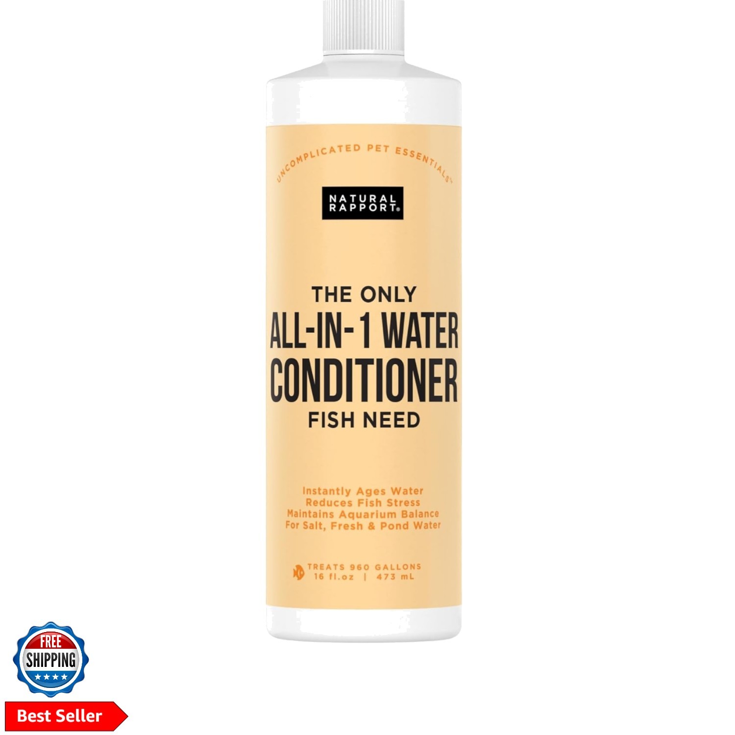 Aquarium Water Conditioner - All-in-1 Fish Tank Dechlorinator - Removes Ammon...