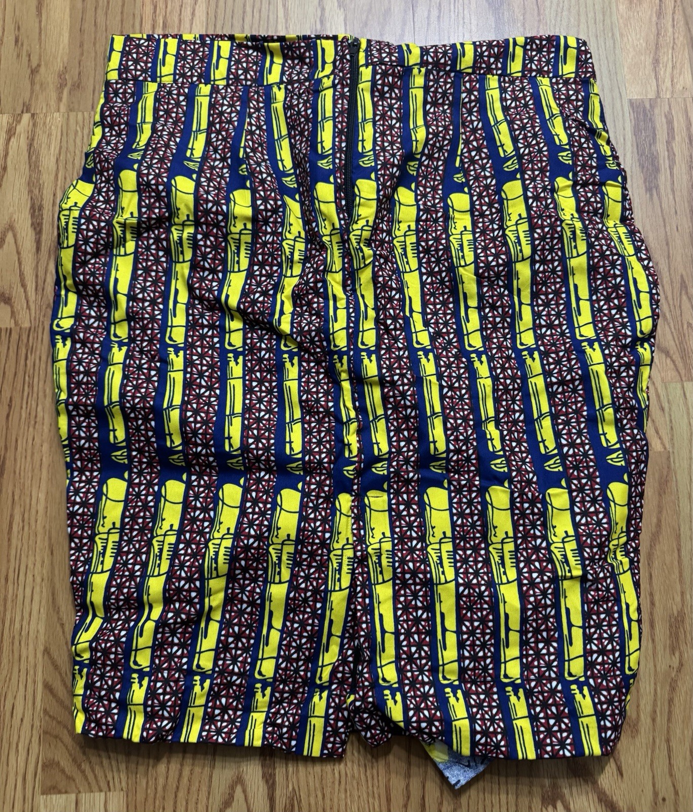 African Wax Print Women's Skirt Handmade Ankara Size Large for Church Wedding