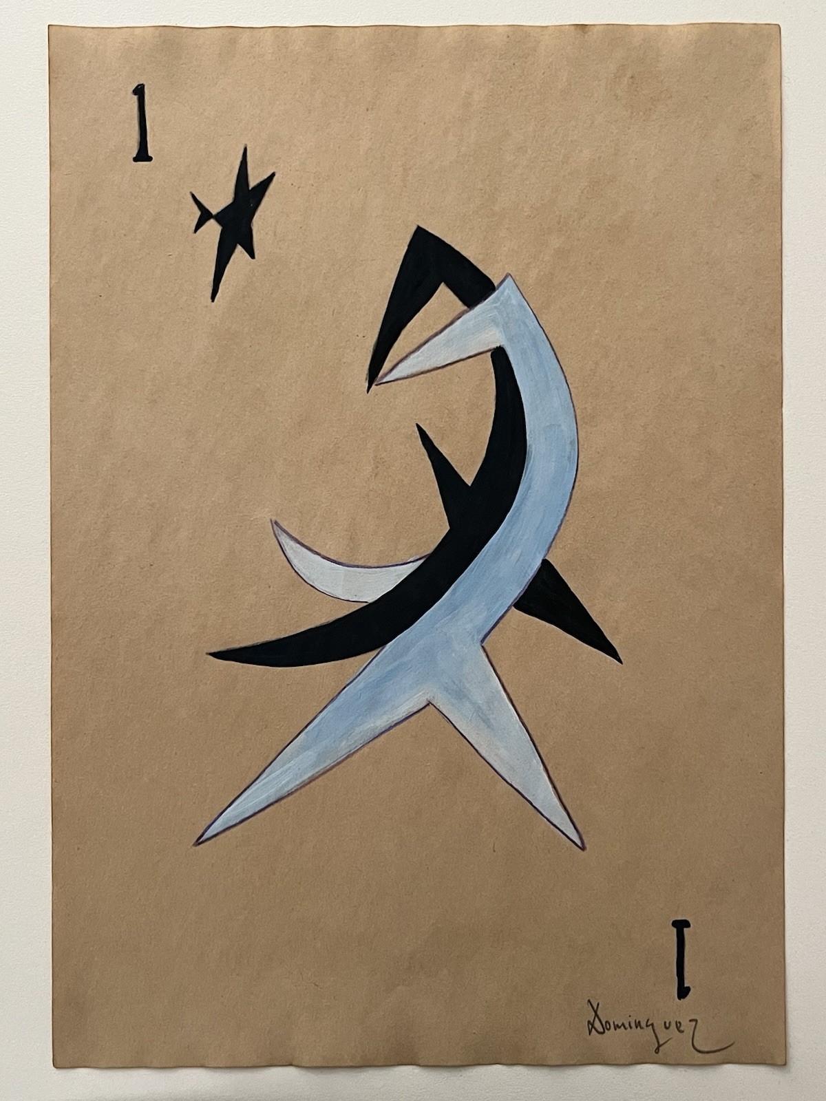 Óscar Domínguez (Handmade) Mixed Media on Paper Painting signed and stamped
