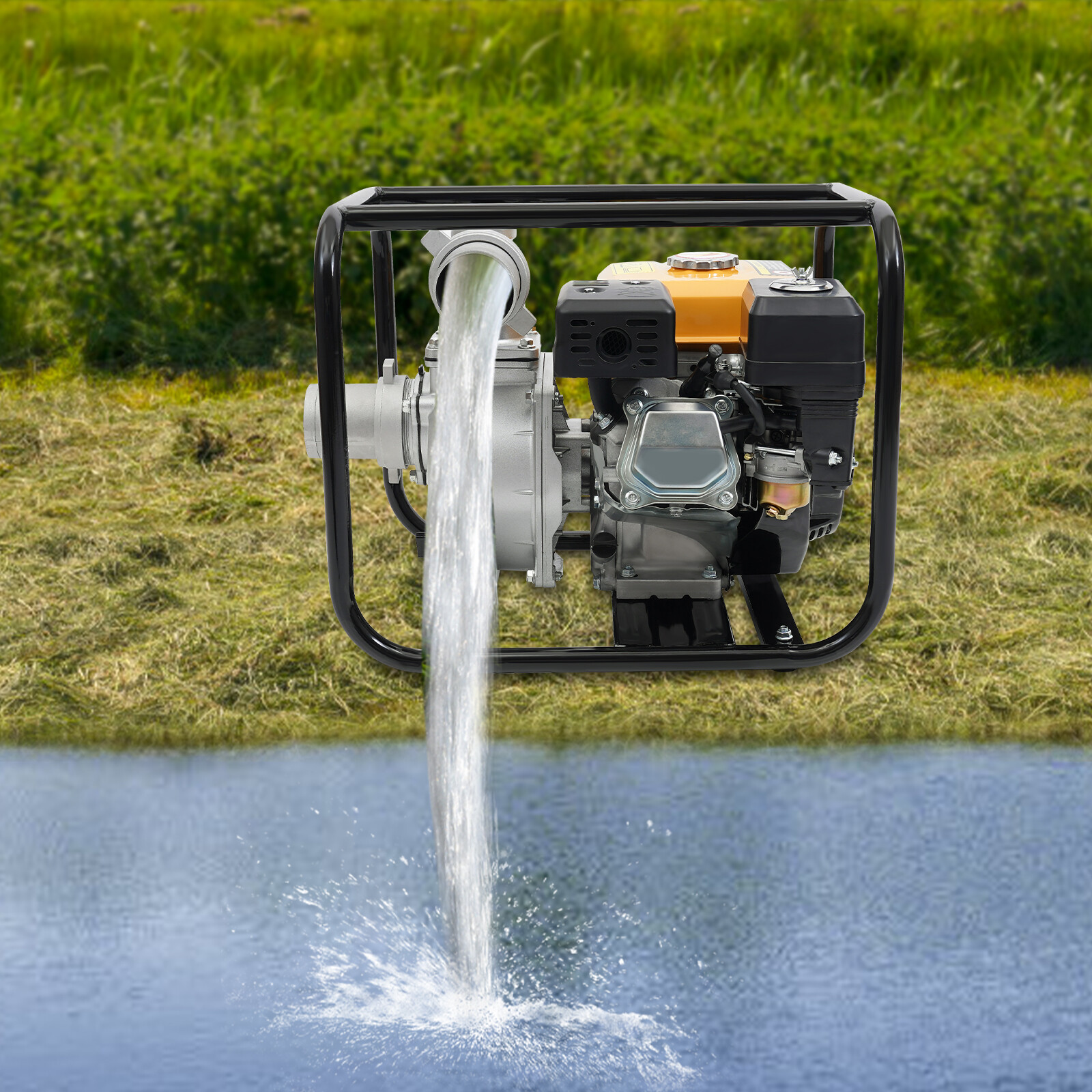 7.5 HP 3 Inch Gas Power Semi-Trash Water Pump High Pressure Garden Irrigation US