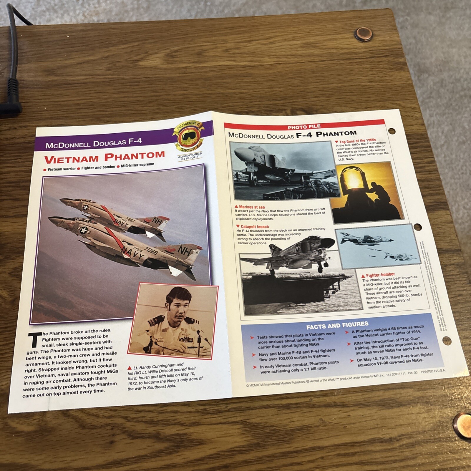Aircraft of the World Profile Sheet McDonnell Douglas F-4 Vietnam Phantom