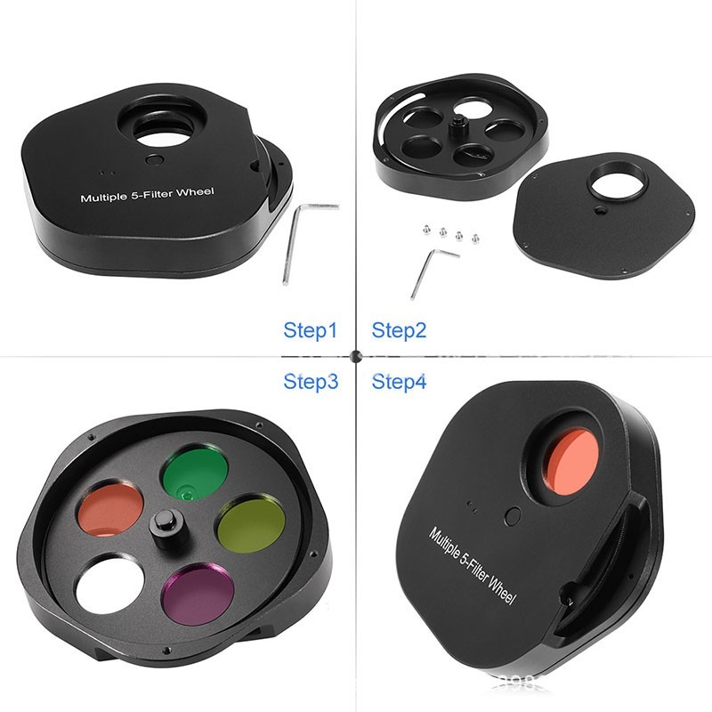 1.25" Manual Filter Wheel Multiple 5-Filter Wheel for Astronomical Telescope my2